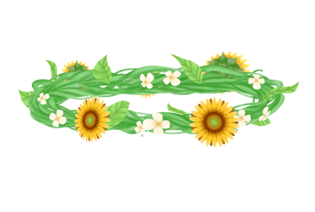 ひまわりの花かんむり