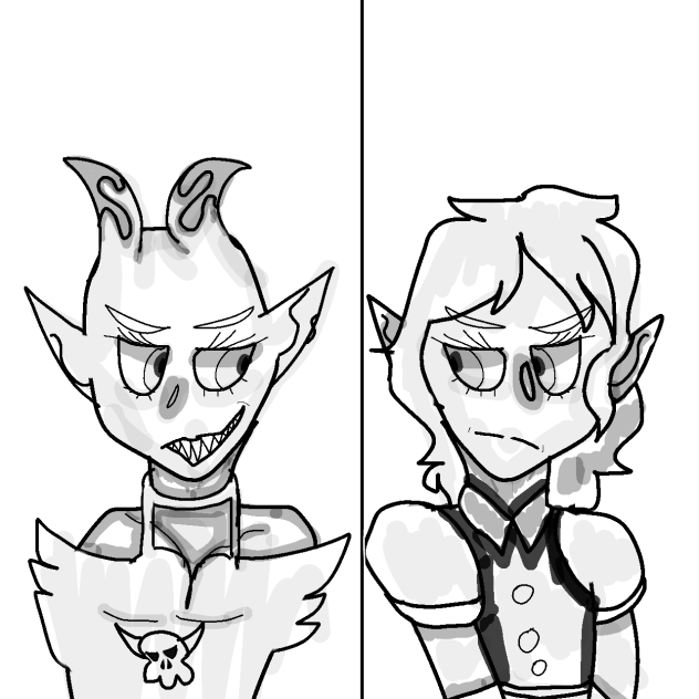 A girl meeting her self as a devil