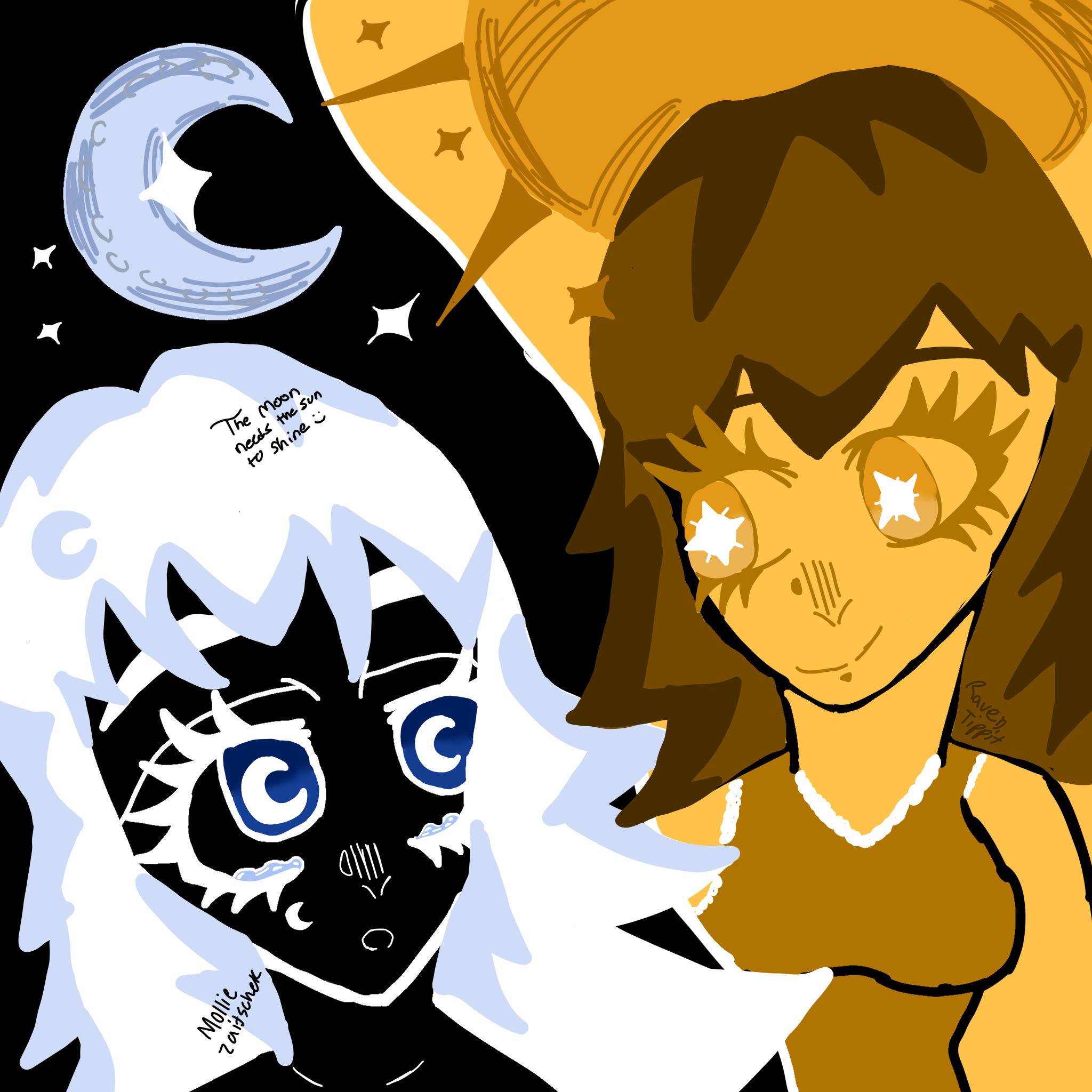 I’m the moon &my friend is the moon - ibisPaint