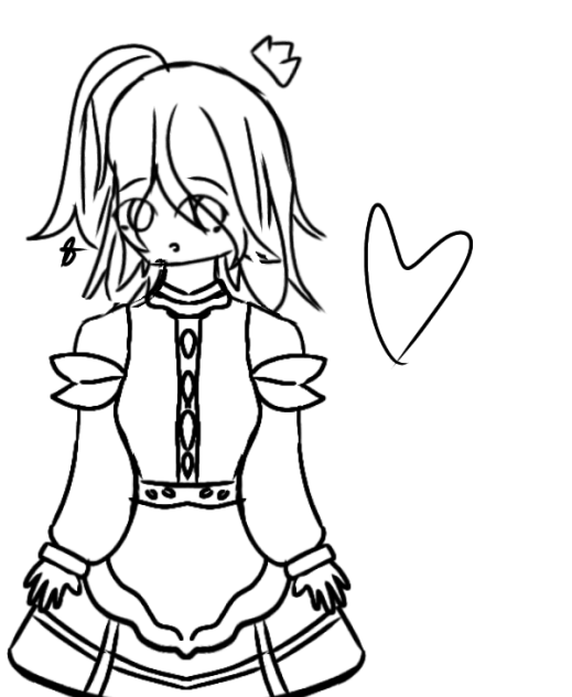 A Princess with 1 Ponytail Sketch