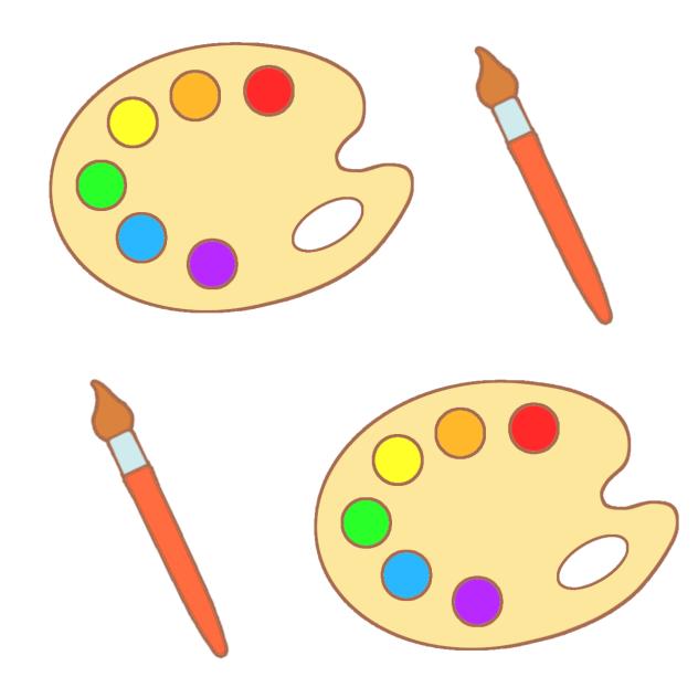Palette and brush stickers2