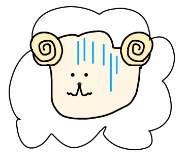 はじめてヒツジを描きました。