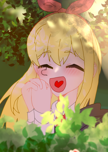 影から見守るレモンちゃん