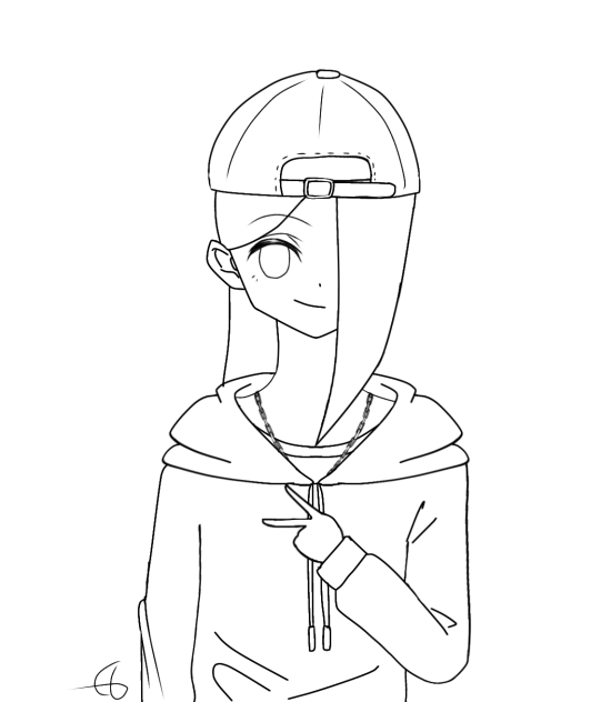 🧢👧 (線画)