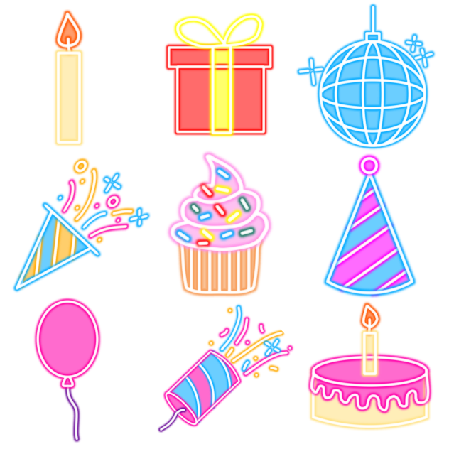 Party neon icons2