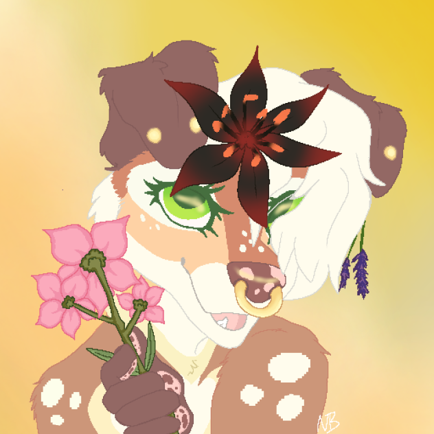 pupper bust art trade (pixel)