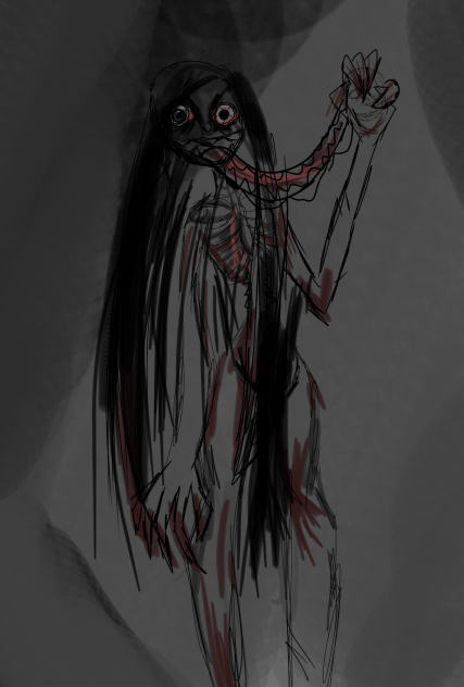 accually tried to draw something scary