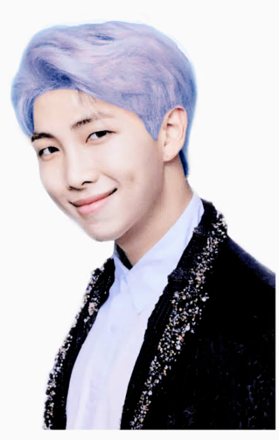 BTS RM (Rap Monster) with blue hair