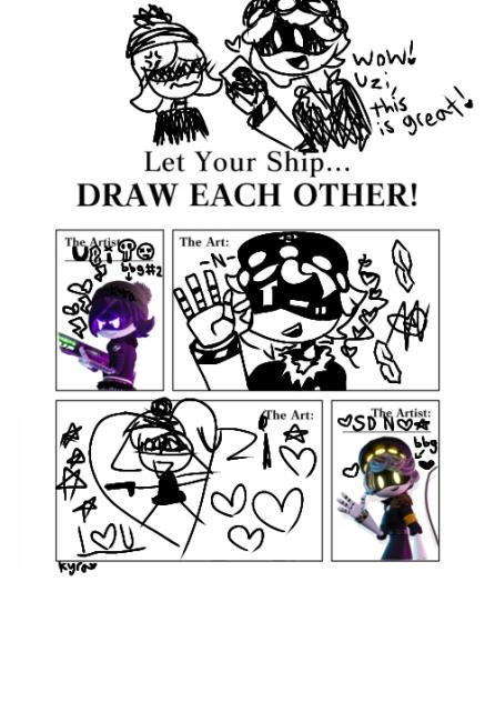 Let ur ship draw eachother Nuzi🤖🤝🤖💜💛
