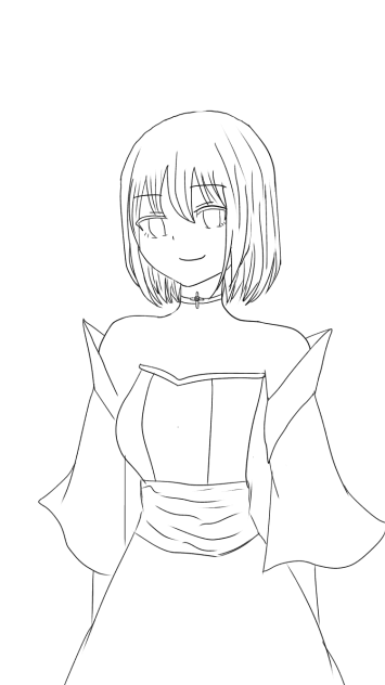 線画   女の子！