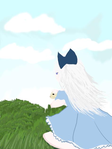 girl with bunny