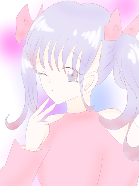 ツインテール×肩出し服