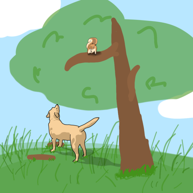 the squirrel is safe for now!