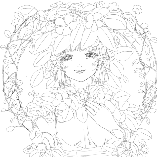 Vinca - Line art