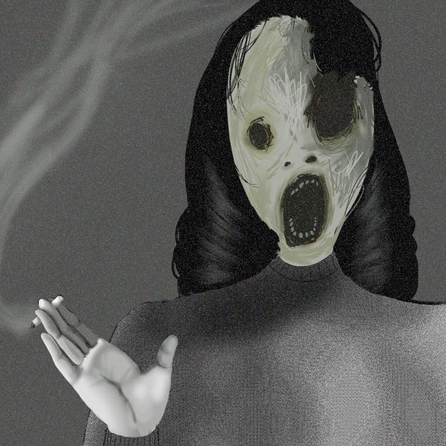 Her charred remains.