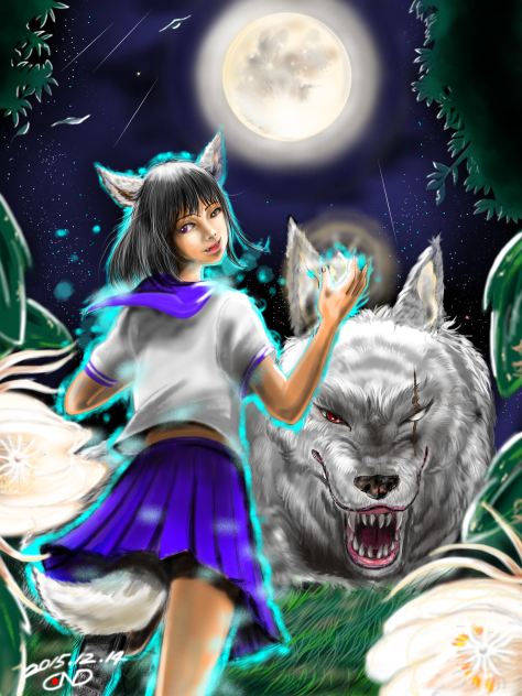 月下美人と満月の夜に