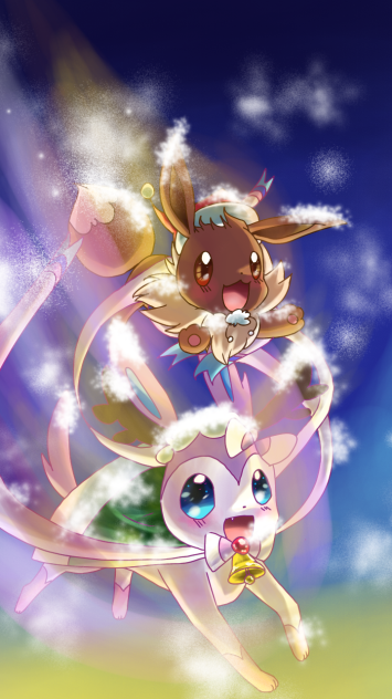 クリスマス壁紙🎄イーブイとニンフィア