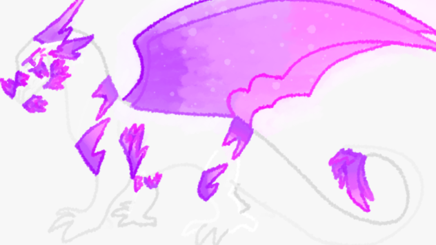 Galaxy themed crystal dragon