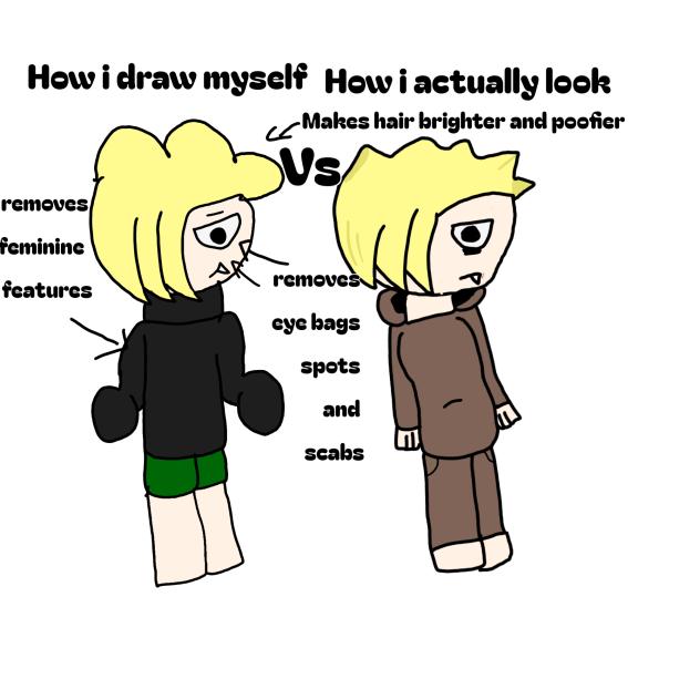 How i draw myself vs how i look