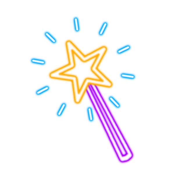 Magic wand neon sign