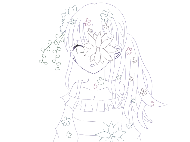 （線画）「花咲病」