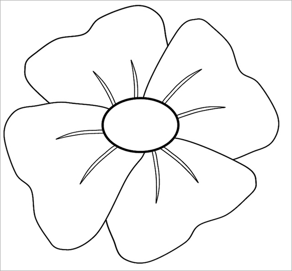 Poppy colouring sheet