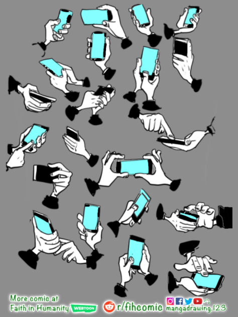 [P] draw hands hold phone Ibispaintx