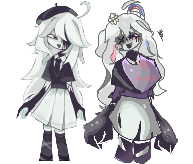 with my oc with tracy hoc