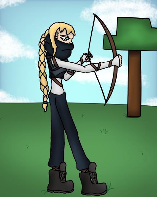 Vwula pulling back an arrow