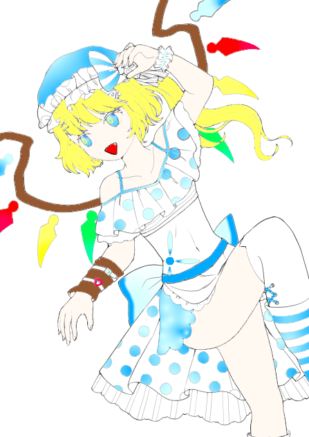 フランドール・スカーレットぬりえ(フリー線画)みづぎ
