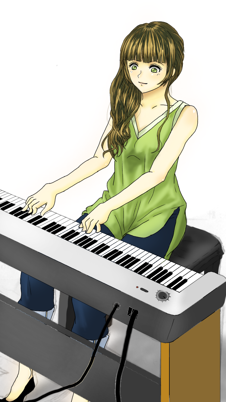 ピアノを弾く女の子 Ibispaint