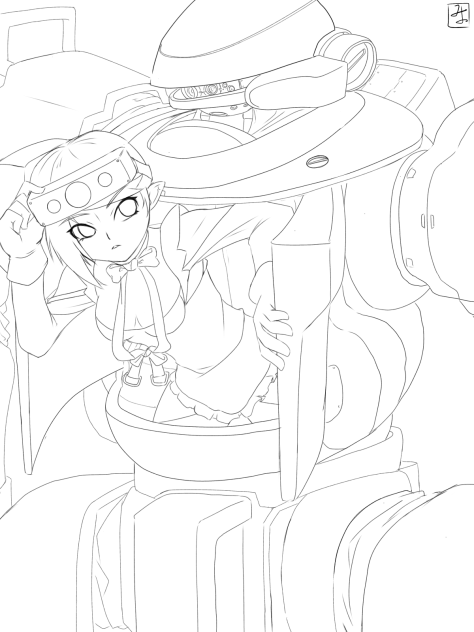メイドさんはメンテ中（ぬり絵