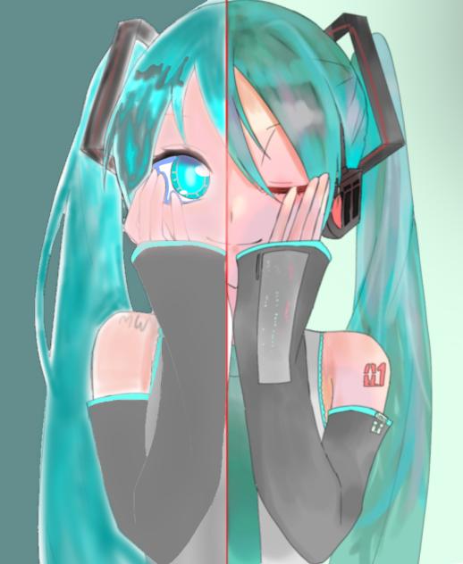 Miku👗🥬🎤🎧🎫🩵🖤post
