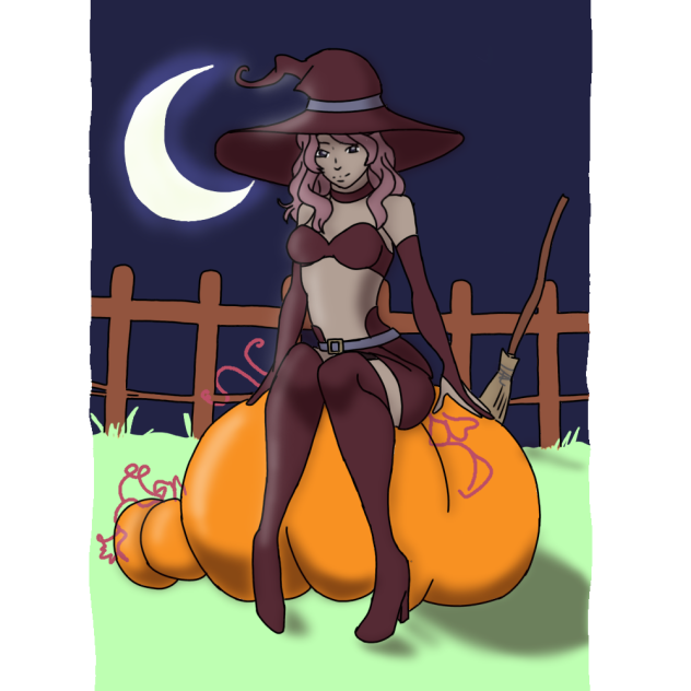 Vanessa on a pumpkin