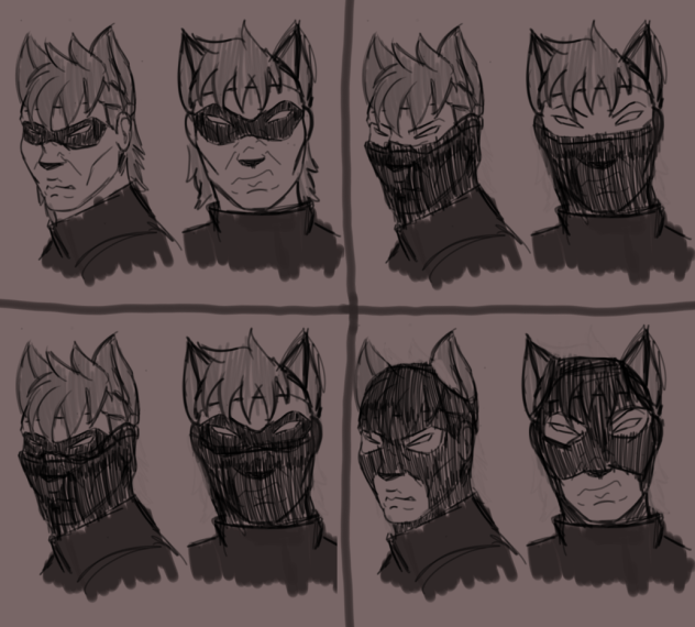 Ōkami in different types of masks - ibisPaint