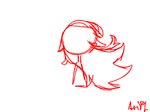 hair wind sketch - ibisPaint