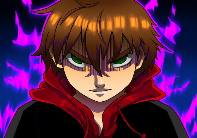 realizando un dibujo de mi hermano