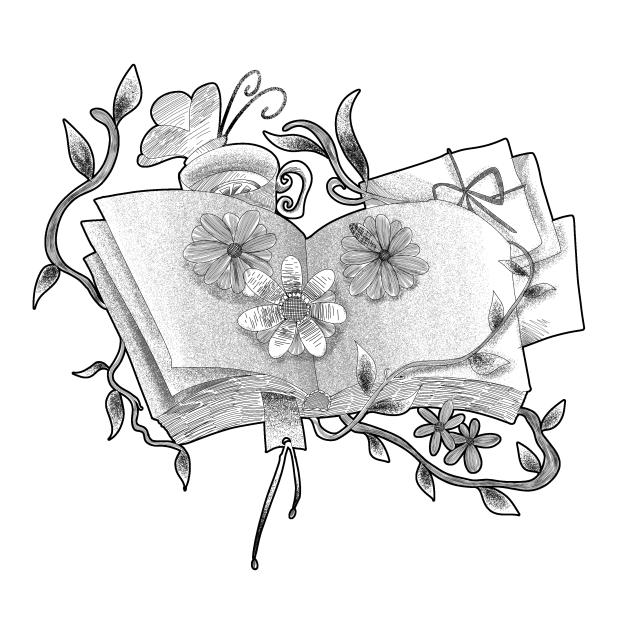 flower book stamp