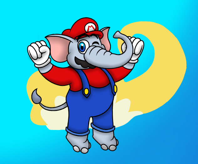 Elaphant Mario super mario fanart