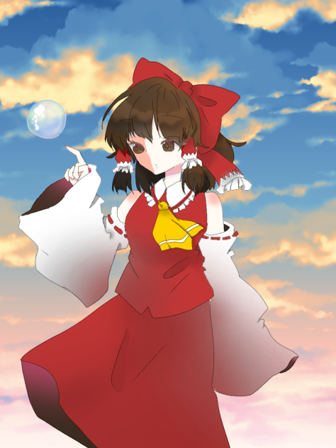 黄昏霊夢🕠狐夜音さんの線画お借りいたした