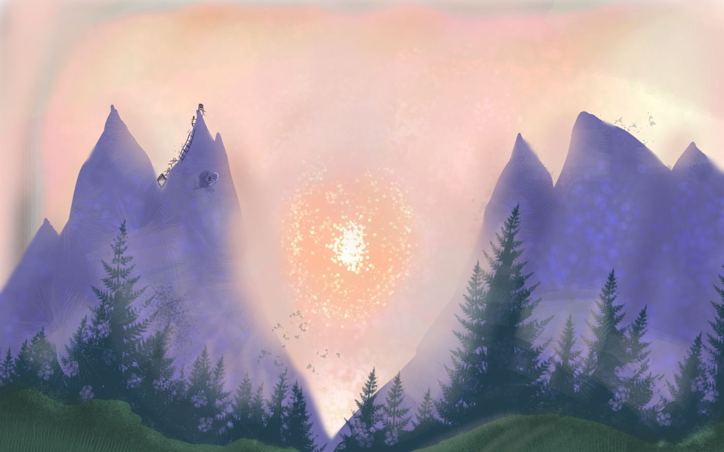 Sunset mountain - ibisPaint