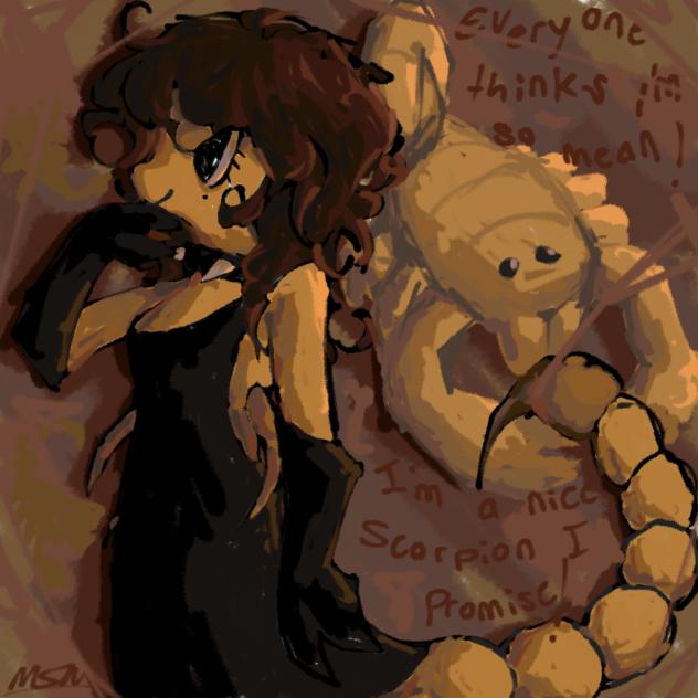 Drawing of my scorpion plush