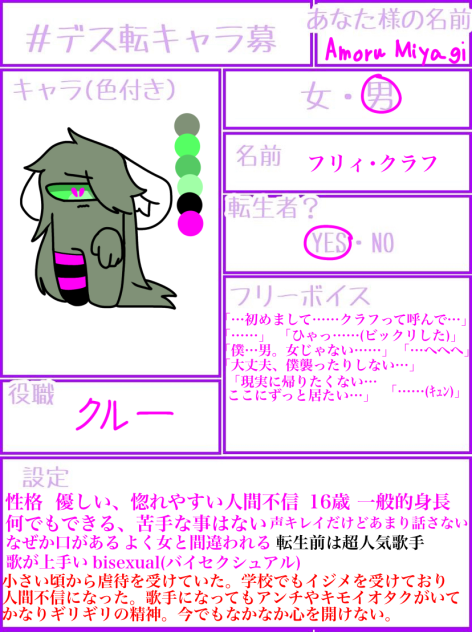 デス転キャラ募