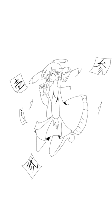 線画   【塗って下さい】月陽