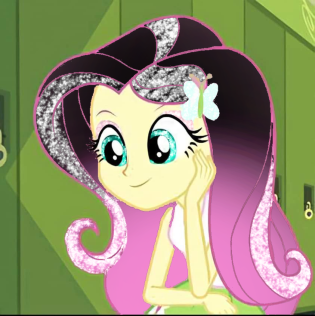 fluttershy black and pink hair 🖤💖