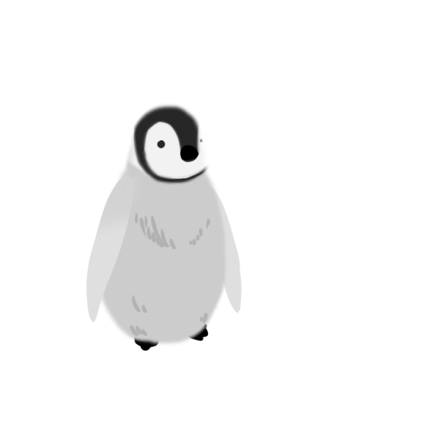 13分でペンギンの雛を描く