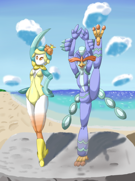 浜辺で踊る踊り子ポケモン