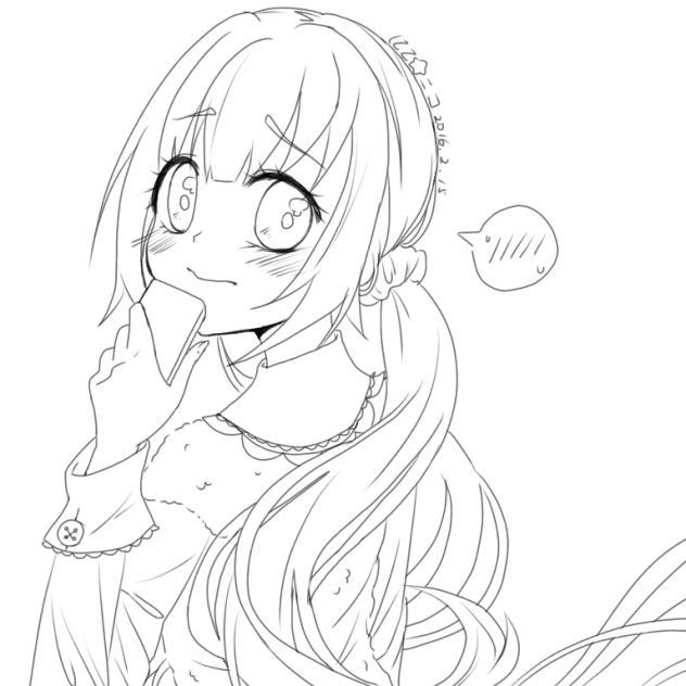 女の子❤️線画❤️