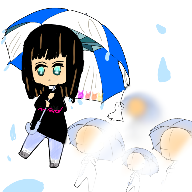 雨の中の女の子