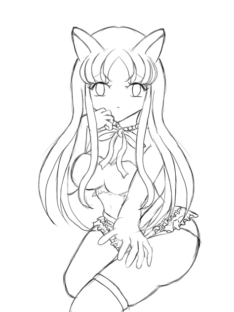 ケモ耳 線画